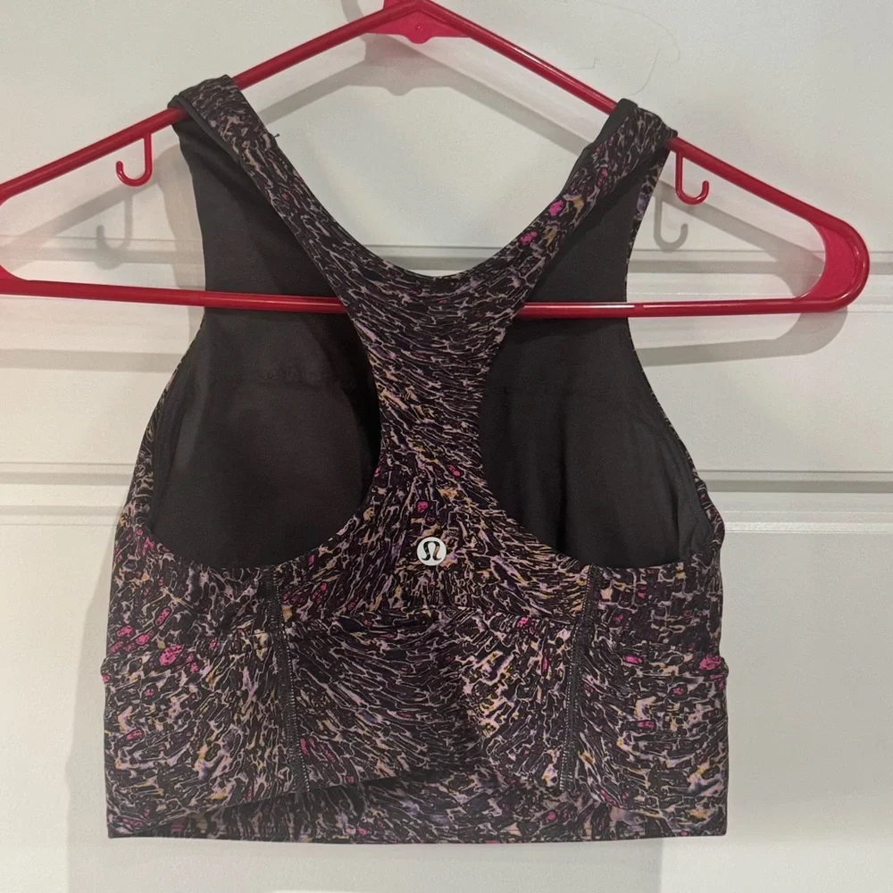 Lululemon Speckled Print High Neck Sports Bra